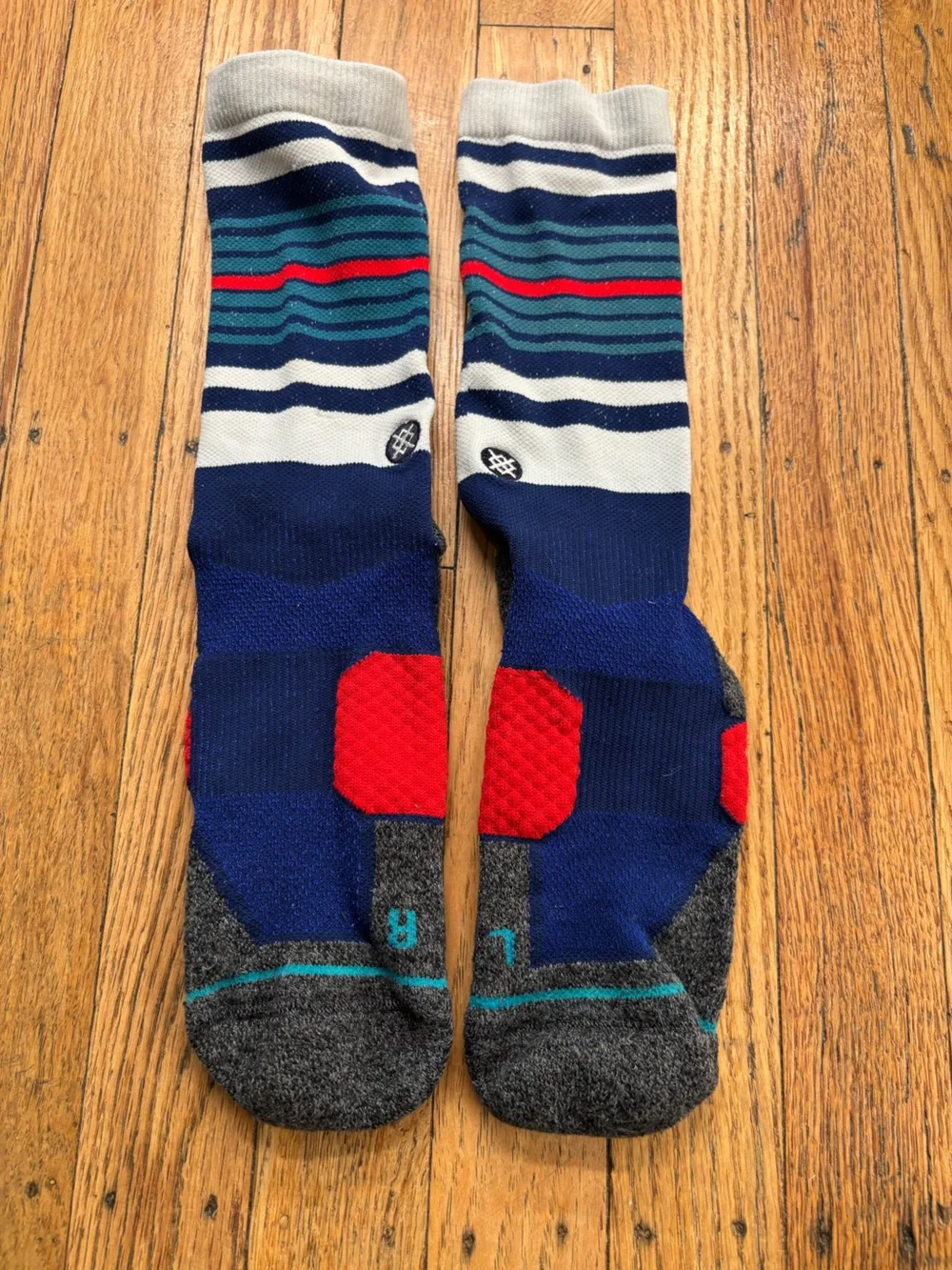 Stance Men's Athletic Crew Socks in Navy, Teal & Red